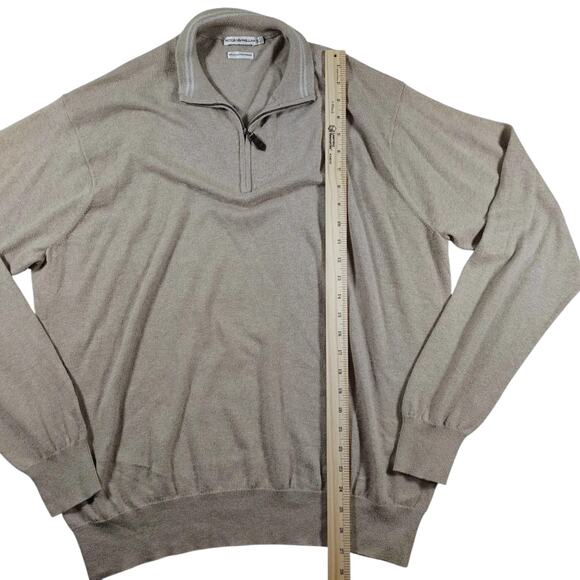 Peter Millar - Cotton / Cashmere - Beige Men's Pullover Sweater - Size: XL - Picture 5 of 8